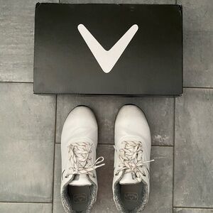 Callaway White Athletic Preppy Golf Shoes with Box 9.5 B Medium